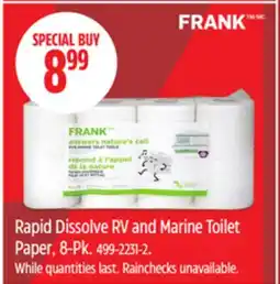 Canadian Tire Rapid Dissolve RV and Marine Toilet Paper offer