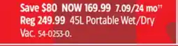Canadian Tire Maximum 45L Portable Wet/Dry Vac offer