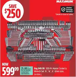 Canadian Tire Maximum 500-Pc Master Socket & Wrench Set offer