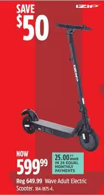 Canadian Tire Izip Wave Adult Electric Scooter offer