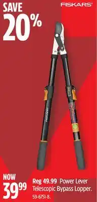 Canadian Tire Power Lever Telescopic Bypass Lopper offer