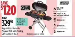 Canadian Tire Propane Grill with Folding Cart Stand offer