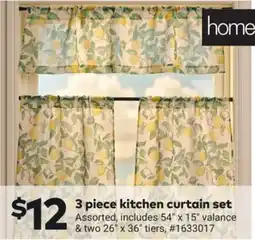 Giant Tiger 3 piece kitchen curtain set offer