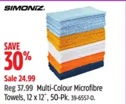 Canadian Tire Simoniz Multi-Colour Microfibre Towels, 12 x 12˝, 50-Pk offer