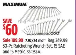 Canadian Tire MAXIMUM 30-Pc Ratcheting Wrench Set offer