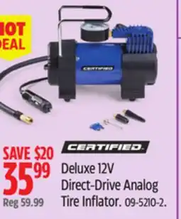 Canadian Tire CERTIFIED Deluxe 12V Direct-Drive Analog Tire Inflator offer