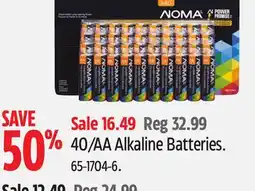 Canadian Tire 40/AA Alkaline Batteries offer
