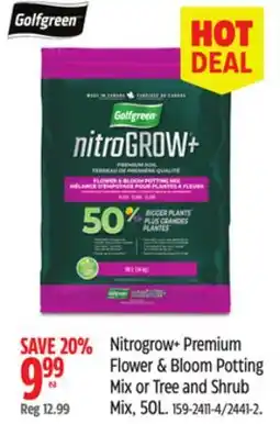 Canadian Tire Nitrogrow+ Premium Flower & Bloom Potting Mix or Tree and Shrub Mix offer