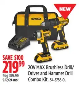 Canadian Tire 20V MAX Brushless Drill/ Driver and Hammer Drill Combo Kit offer