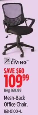 Canadian Tire For Living Mesh-Back Office Chair offer