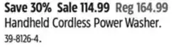 Canadian Tire Simoniz Handheld Cordless Power Washer offer