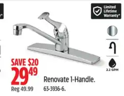 Canadian Tire DANZE Renovate 1-Handle Kitchen Faucet offer