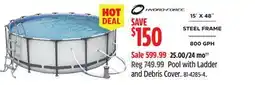 Canadian Tire HydroForce Pool with Ladder and Debris Cover offer