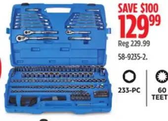 Canadian Tire Mastercraft Socket Set, 233-pc, SAE / Metric, Nickel-Chrome Plating offer