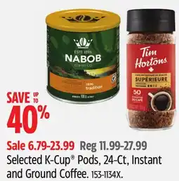 Canadian Tire Selected K-Cup Pods, 24-Ct, Instant and Ground Coffee offer