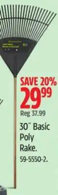 Canadian Tire Yardworks 30˝ Basic Poly Rake offer