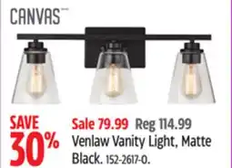 Canadian Tire CANVAS Venlaw Vanity Light, Matte Black offer