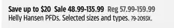 Canadian Tire Helly Hansen PFDs offer