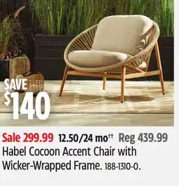 Canadian Tire Habel Cocoon Accent Chair with Wicker-Wrapped Frame offer