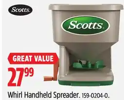 Canadian Tire Scotts Whirl Handheld Spreader offer
