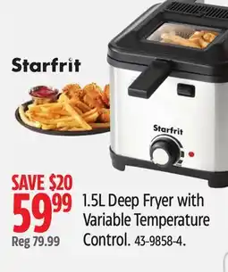 Canadian Tire Starfrit 1.5L Deep Fryer with Variable Temperature Control offer