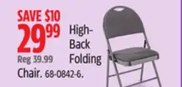 Canadian Tire For Living High- Back Folding Chair offer
