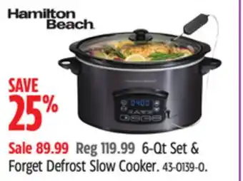 Canadian Tire 6-Qt Set & Forget Defrost Slow Cooker offer
