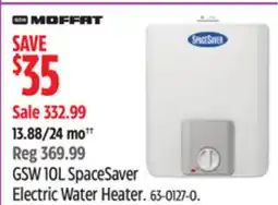Canadian Tire GSW 10L SpaceSaver Electric Water Heater offer