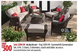 Canadian Tire Summerhill Conversation Set, 6-Pc. 2 chairs, 2 ottomans, couch and table offer