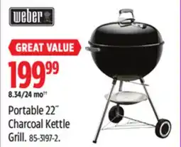 Canadian Tire Weber Portable 22˝ Charcoal Kettle Grill offer