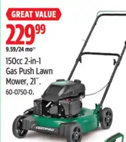 Canadian Tire CERTIFIED 150cc 2-in-1 Gas Push Lawn Mower, 21˝ offer