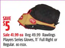 Canadian Tire Rawlings Players Series Gloves, 11˝ Full Right or Regular offer