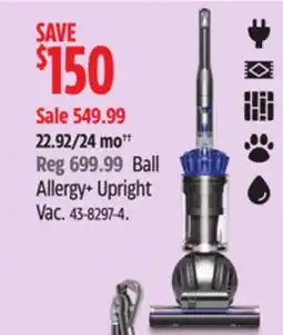 Canadian Tire DYSON Ball Allergy+ Upright Vac offer