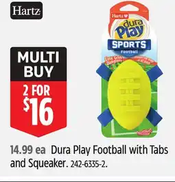 Canadian Tire Hartz Dura Play Football with Tabs and Squeaker offer