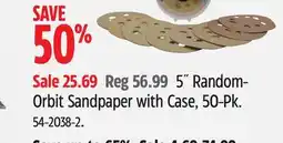 Canadian Tire Maximum 5˝ Random- Orbit Sandpaper with Case, 50-Pk offer
