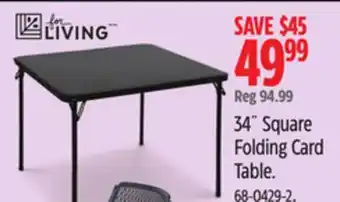 Canadian Tire 34˝ Square Folding Card Table offer