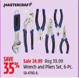 Canadian Tire Mastercraft Wrench and Pliers Set, 6-Pc offer