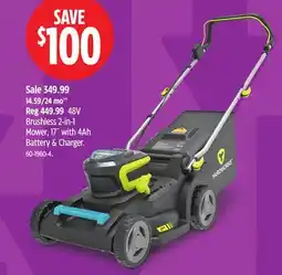 Canadian Tire 48V Brushless 2-in-1 Mower offer