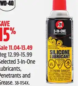 Canadian Tire WD-40 Selected 3-In-One Lubricants, Penetrants and Grease offer