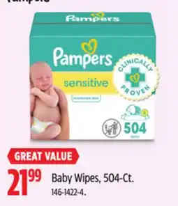 Canadian Tire Pampers Baby Wipes, 504-Ct offer
