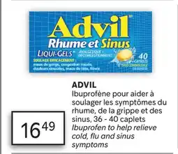 Brunet ADVIL Ibuprofène pour aider à soulager les symptômes du rhume, de la grippe et des sinus offer