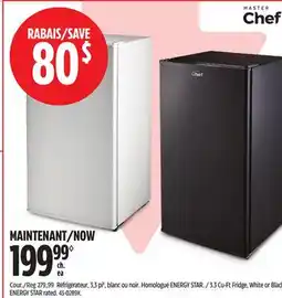 Canadian Tire MASTER Chef 3.3 Cu-Ft Fridge offer