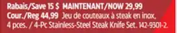 Canadian Tire 4-Pc Stainless-Steel Steak Knife Set offer