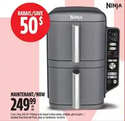 Canadian Tire Ninja Stacked Dual Zone Air Fryer, Grey or Sandstone offer
