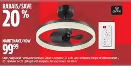 Canadian Tire Globe 20˝ Fandelier. 6-CCT LED light with integrated fan and remote offer