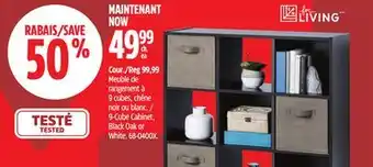 Canadian Tire For Living 9-Cube Cabinet, Black Oak or White offer