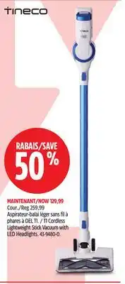 Canadian Tire Tineco T1 Cordless Lightweight Stick Vacuum with LED Headlights offer