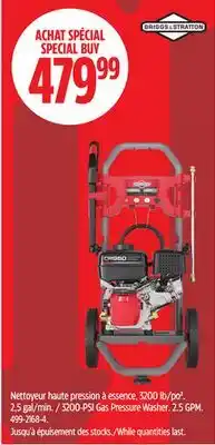 Canadian Tire Briggs & Stratton 3200-PSI Gas Pressure Washer. 2.5 GPM offer