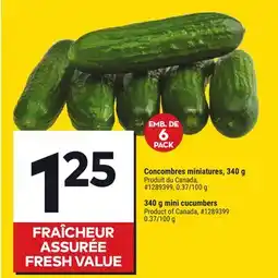 Giant Tiger 340 g mini cucumbers offer