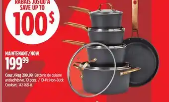Canadian Tire The Rock 10-Pc Non-Stick Cookset offer